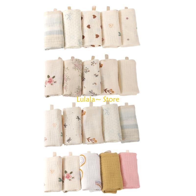 Printed Bibs Pack - Y4QA Pack of 5pcs Soft Baby