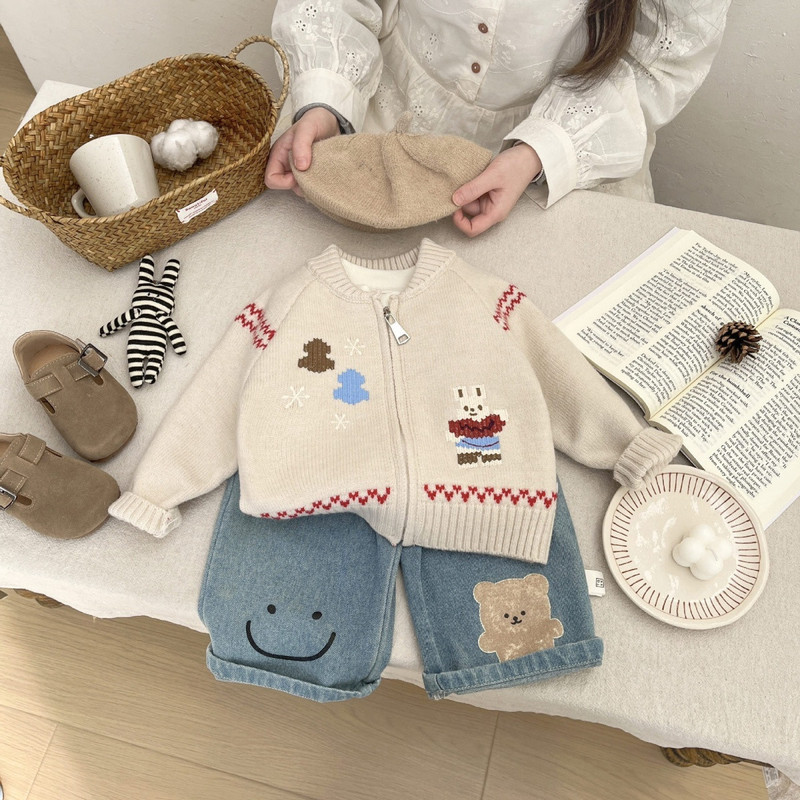 Knit Cardigan Infant - Baby Sweater Early Spring Korean Style