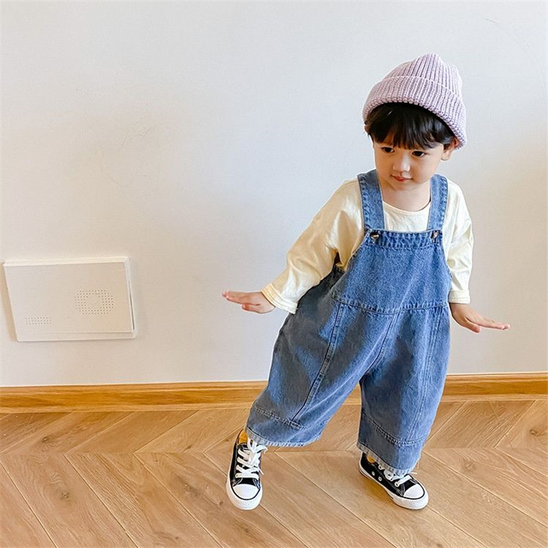 Baby Overall Denim - Autumn New Children's Loose Wide-leg Pants