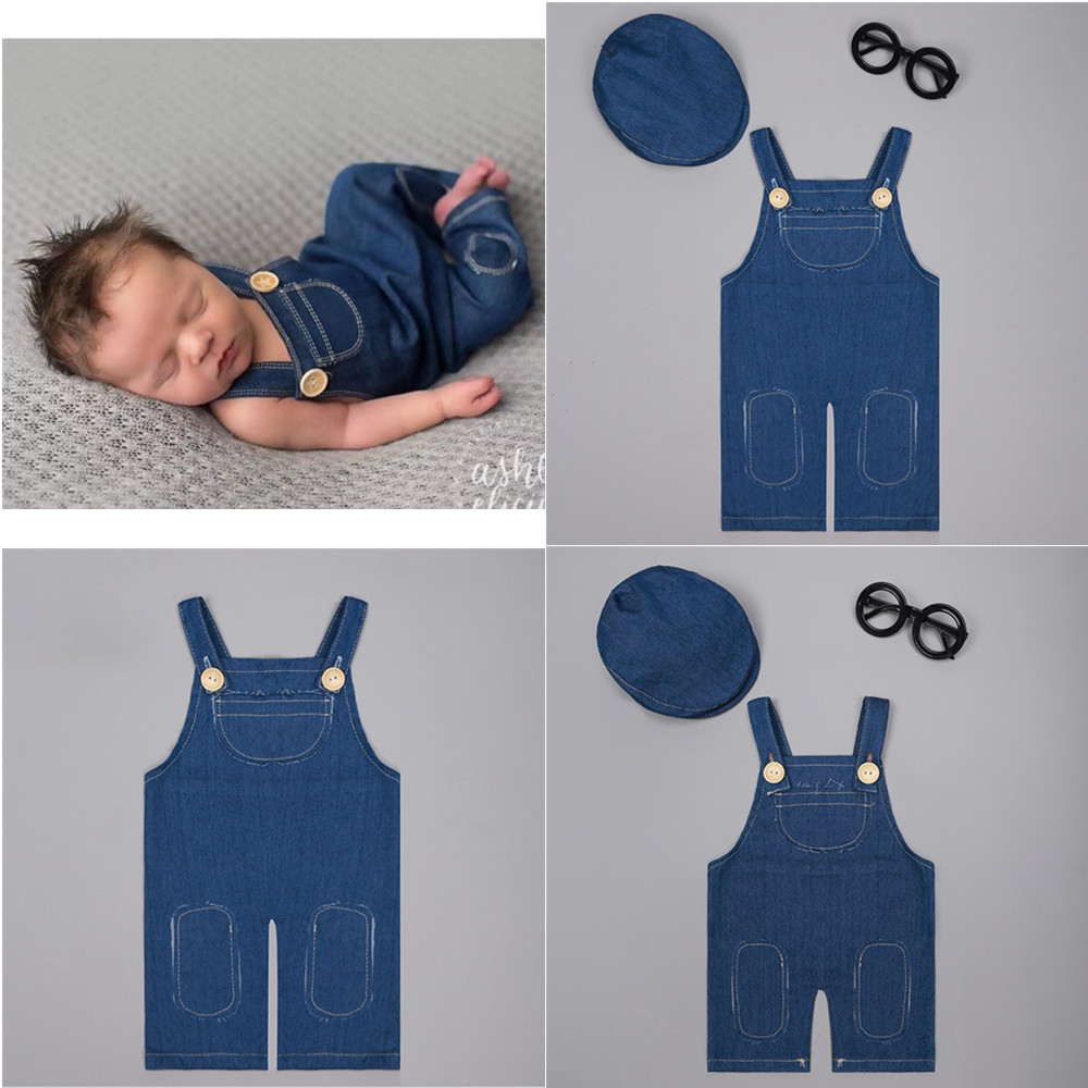 Baby Overall Denim - ❤️Newborn Photography Clothing Denim Overalls Studio