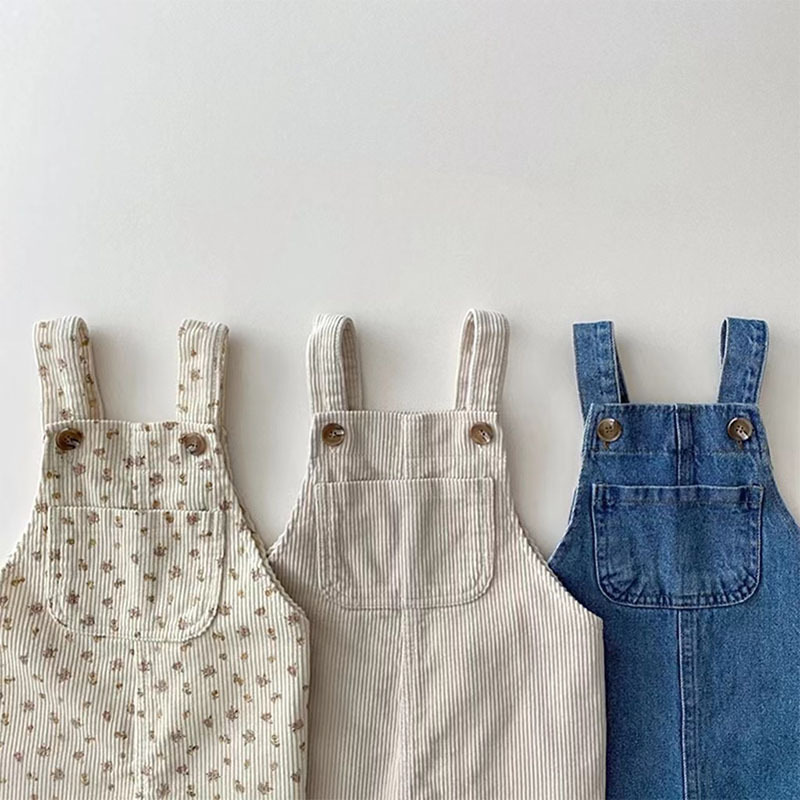 Baby Overall Denim - Infant Girl Strap Trousers Solid Toddler