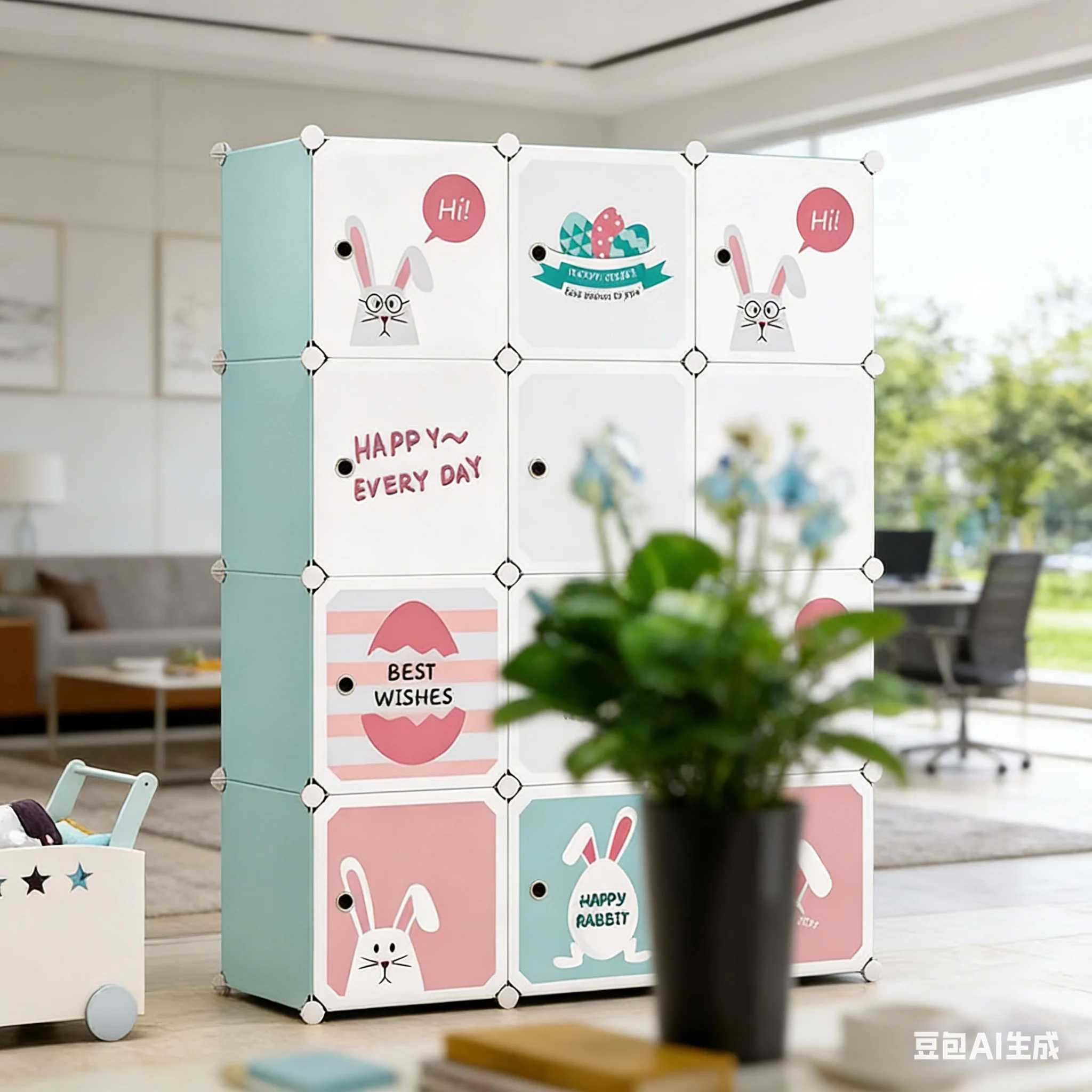 Baby Clothing Storage - AOLIVIYA Simple Cartoon Childrens Wardrobe With