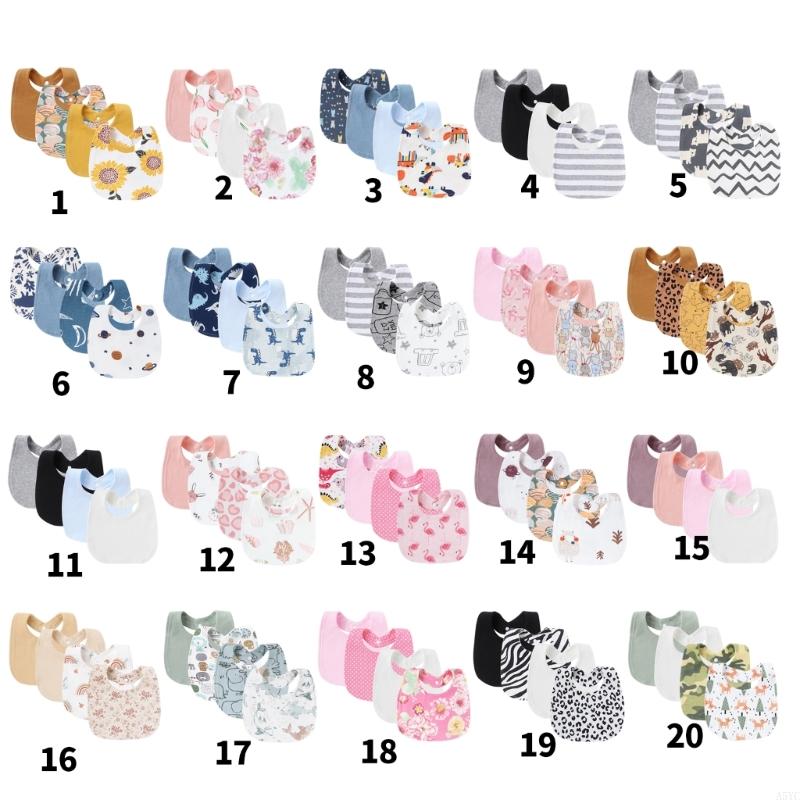 A5YC Pack of 4pcs Baby Burp Cl - Printed Bibs Pack review and price
