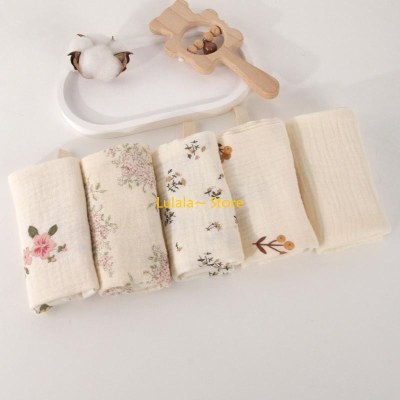 Y4QA Pack of 5pcs Soft Baby Wa - Printed Bibs Pack review and price
