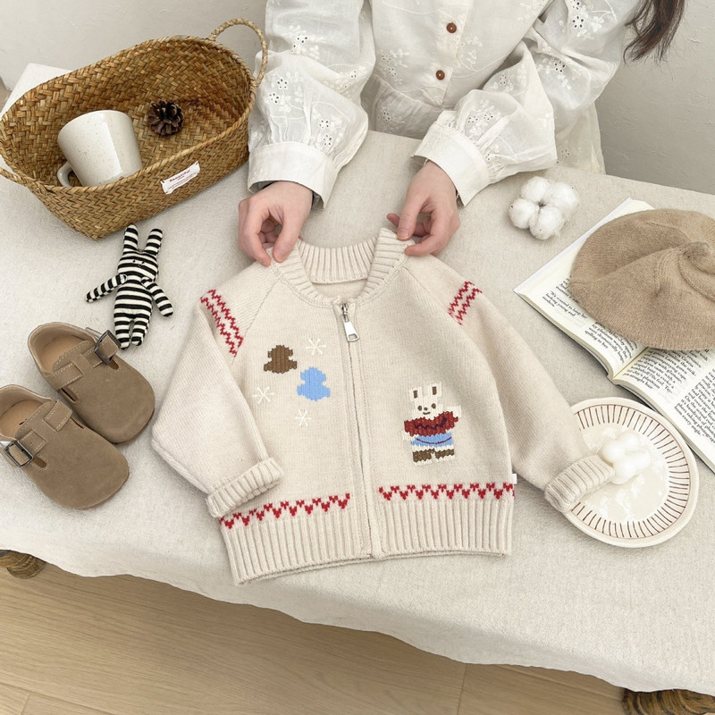 Baby Sweater Early Spring Kore - Knit Cardigan Infant review and price