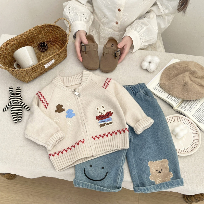 Baby Sweater Early Spring Kore - Knit Cardigan Infant review and price