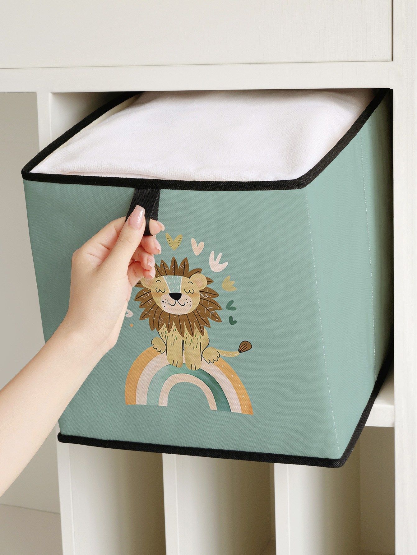 Cute Lion Rainbow Print Foldab - Baby Clothing Storage review and price