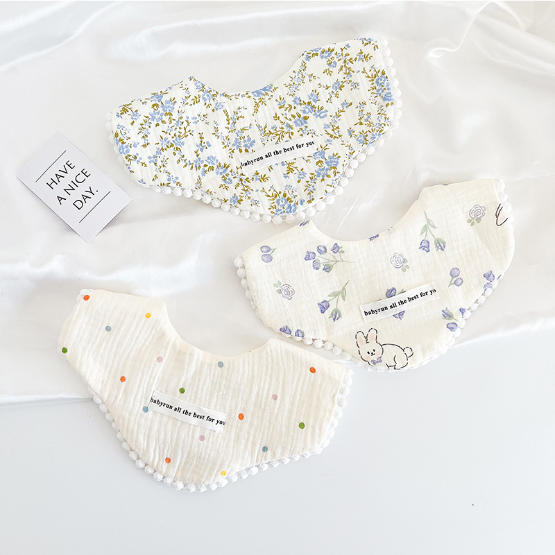 3pcs Pack Cotton Gauze Baby Gi - Printed Bibs Pack review and price