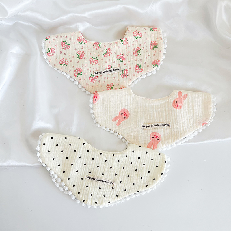 3pcs Pack Cotton Gauze Baby Gi - Printed Bibs Pack review and price